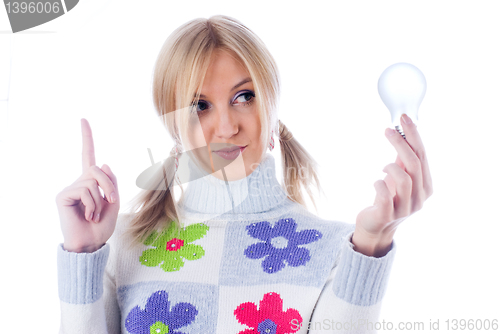 Image of Funny girl got an idea