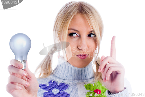 Image of Funny girl got an idea