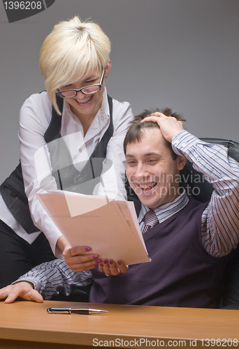 Image of Businesspeople received good news