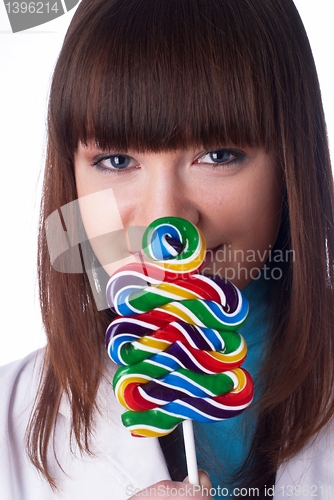 Image of Pretty girl with candy