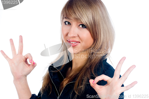 Image of Girl showing thumb up gesture