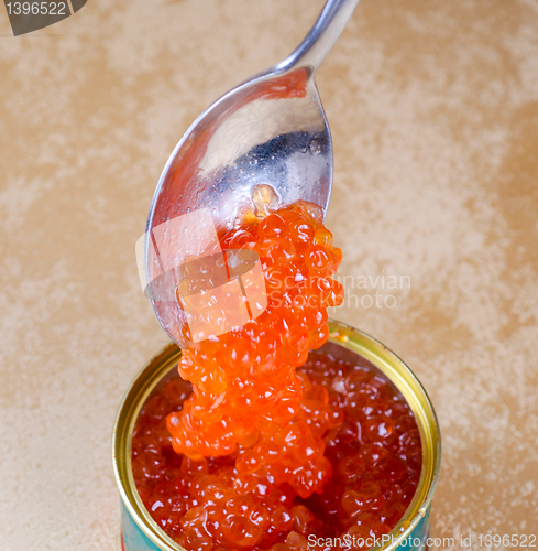 Image of Canned salmon red caviar