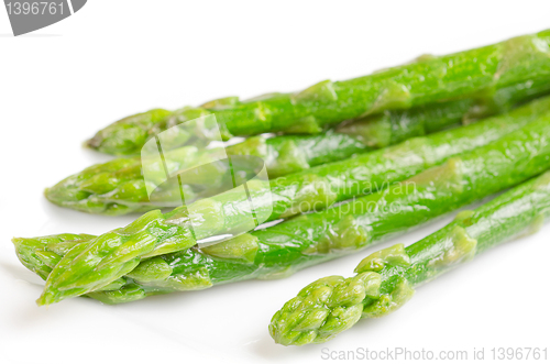 Image of Fresh asparagus on white