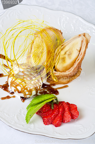 Image of tasty pancake dessert