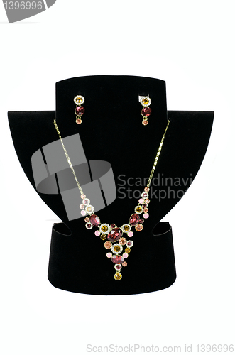 Image of necklace with pendants and earrings