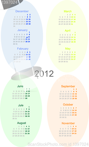 Image of 2012 year calendar