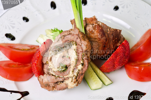 Image of Pork rolls with vegetables