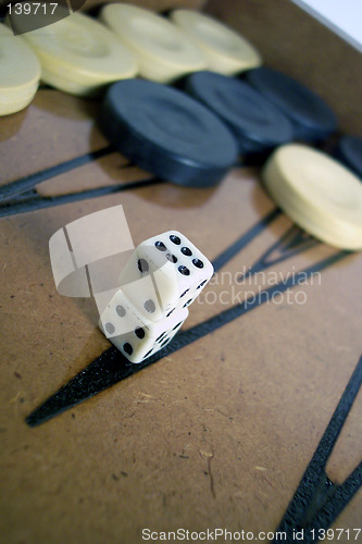 Image of dice of backgammon