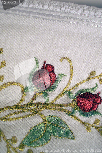 Image of roses on towel