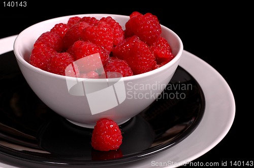 Image of Bowl of raspberries