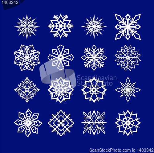 Image of set of snowflakes