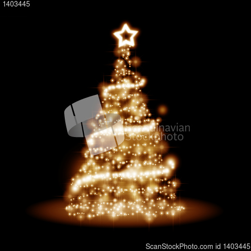 Image of golden christmas tree