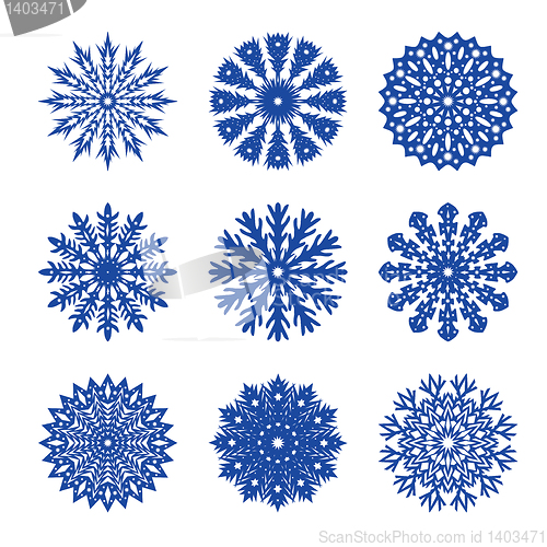 Image of set of snowflakes