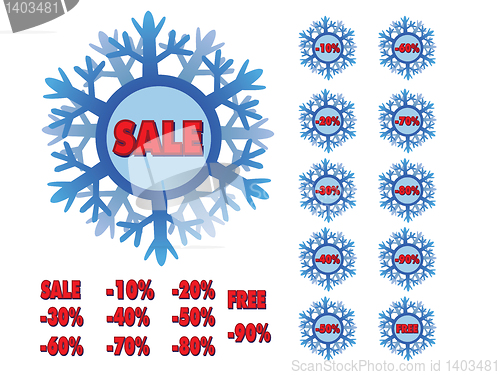 Image of winter sale snowflakes 