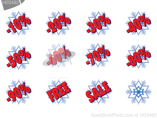 Image of snowflakes with discounts