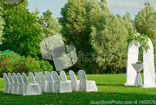 Image of Outdoors wedding ceremony