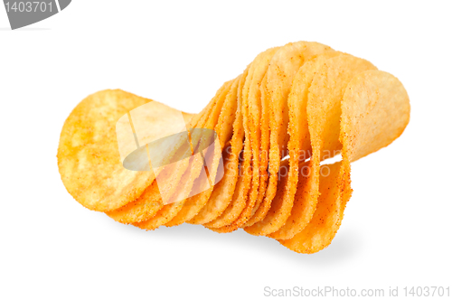 Image of Handful of potato chips