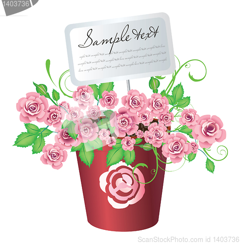 Image of Flowerpot with roses