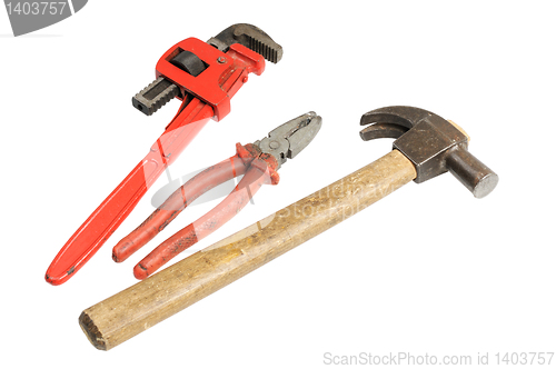 Image of Hammer, wrench, pliers