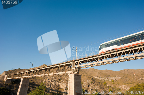 Image of Train crossing a bridge