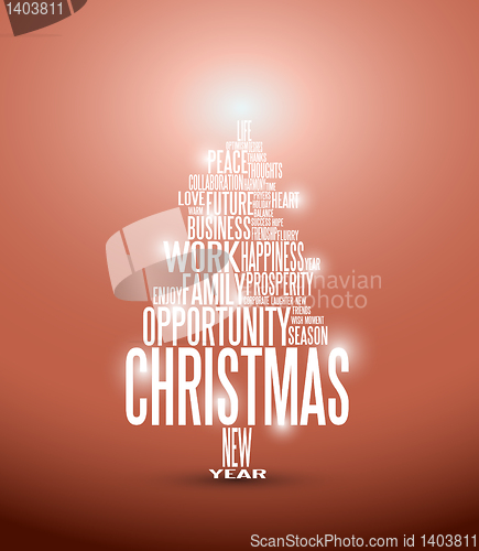Image of Vector Abstract christmas card with season words