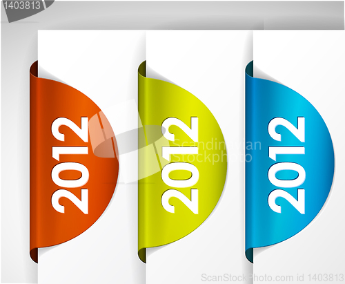 Image of Vector 2012 round Labels / Stickers