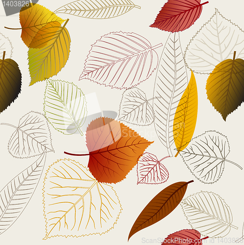 Image of Autumn vector leafs texture