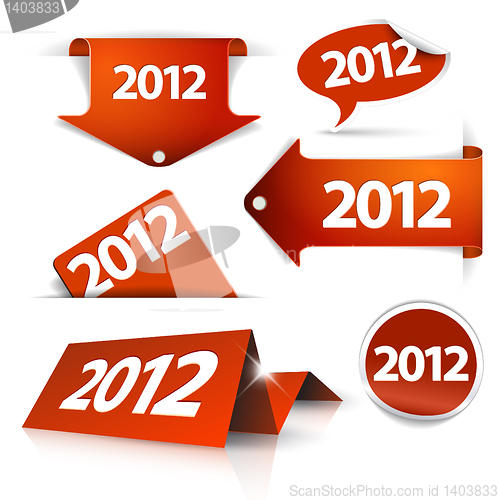 Image of Vector 2012 Labels, stickers, pointers, tags