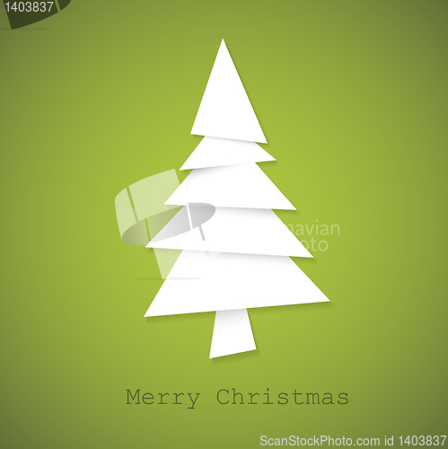 Image of Simple vector christmas tree made from pieces of paper