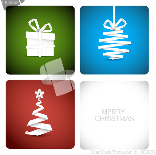 Image of Simple vector christmas decoration made from paper