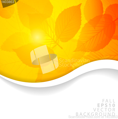 Image of Vector Autumn yellow abstract floral background 