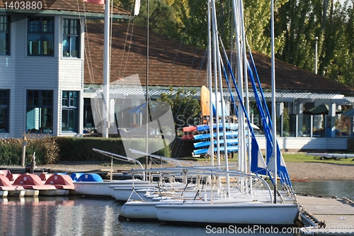 Image of Sailboats and paddle boats