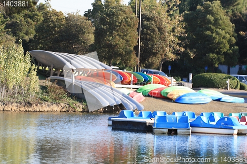 Image of Paddle boats,canoes and kayaks