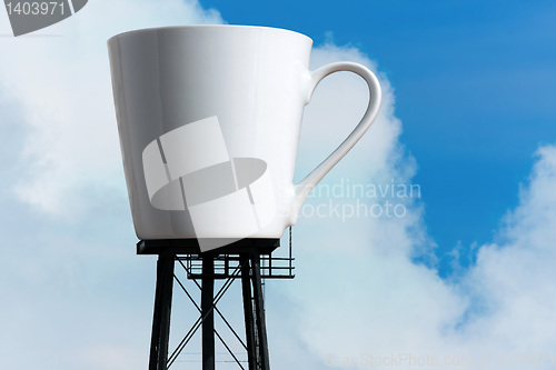 Image of Giant Coffee Mug Reservoir Tower
