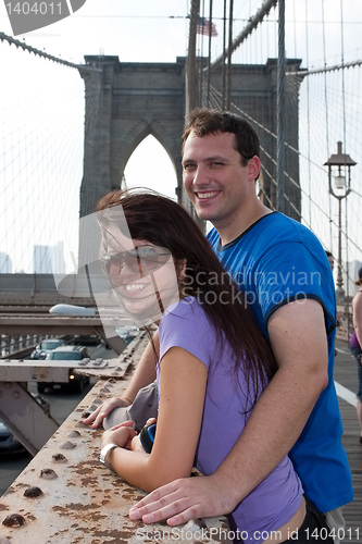 Image of Happy Couple Visiting Brooklyn New York