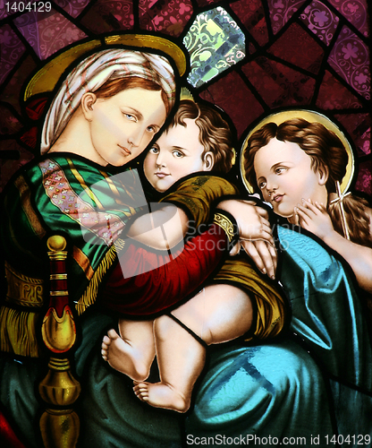 Image of Virgin Mary holding baby Jesus