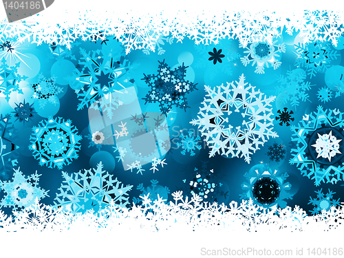 Image of Blue background with snowflakes. EPS 8