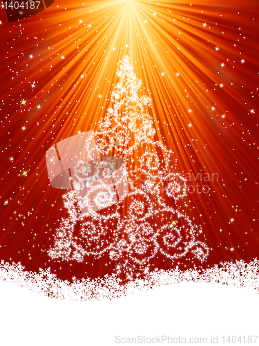 Image of Beautiful winter card with tree. EPS 8