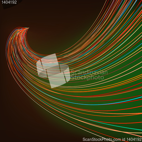 Image of Colorful lines on dark green background. EPS 8