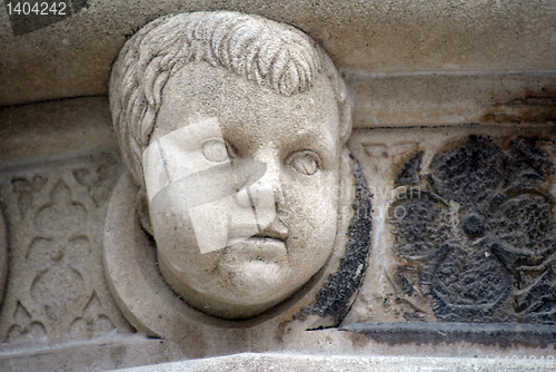Image of Head, Antique bas-relief architectural detail of the St. James Cathedral, Sibenik, Croatia