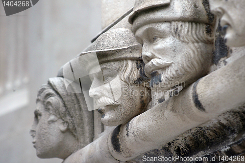 Image of Head, Antique bas-relief architectural detail of the St. James Cathedral, Sibenik, Croatia