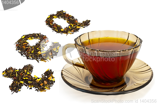 Image of Mixture of dry tea from a cup