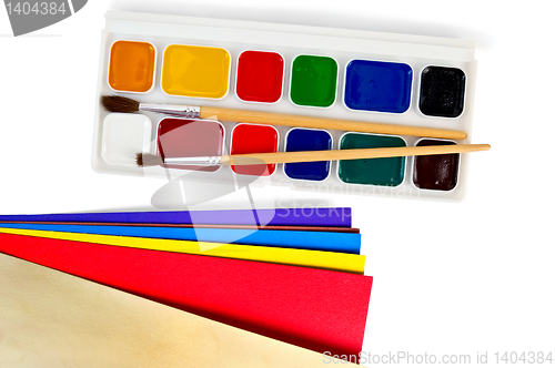 Image of Paint with colored paper