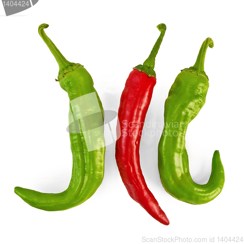 Image of Three hot peppers