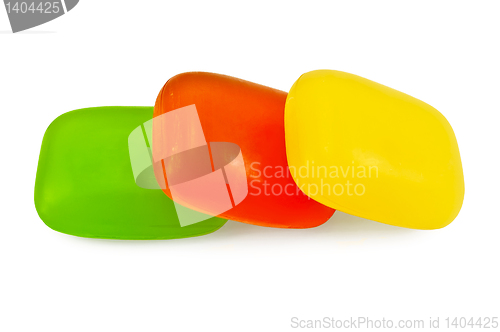 Image of Three pieces of colored soap