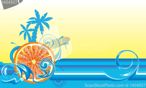 Image of Swirling wave design with orange