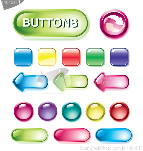 Image of Set of glossy buttons