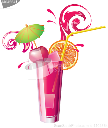 Image of Vector glass of cherry juice
