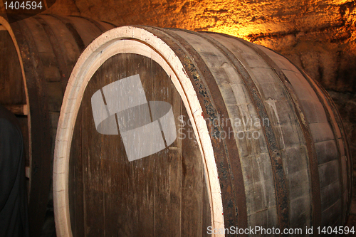 Image of The old wine cask in the cellar