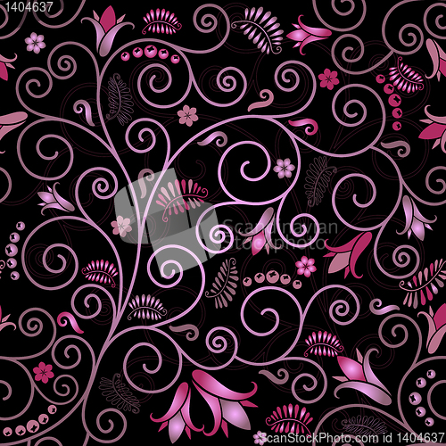 Image of Black floral seamless pattern
